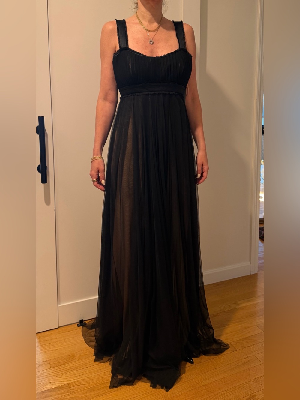Badgley Mischka Black Tulle Dress 4